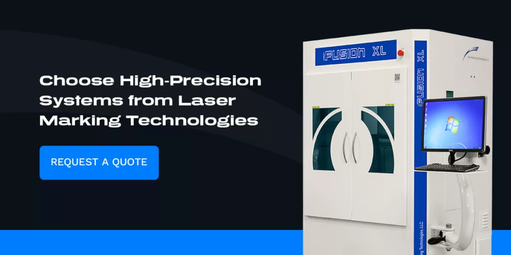 Side view of the Fusion XL laser marking machine